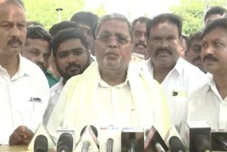 opposition leader Siddaramayya talked to press