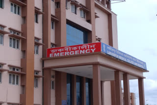 Cracks in wall of lakhimpur medical college building