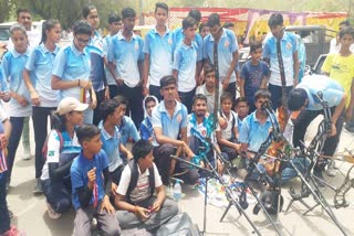 Players learning archery performed in the collectorate with bow and medal
