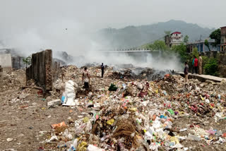 Garbage fire in Kotdwar