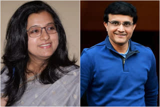 Union Home Minister Amit Shah  BCCI president Sourav Ganguly  t Sourav Ganguly's wife Dona  Ganguly's wife Dona rekindled the speculation of his joining politics  സൗരവ് ഗാംഗുലിയുടെ രാഷ്‌ട്രീയ പ്രവേശനത്തില്‍ ഭാര്യ ഡോണ  സൗരവ് ഗാംഗുലി  ഡോണ ഗാംഗുലി  അമിത് ഷാ  അമിത്‌ ഷായ്‌ക്ക് വിരുന്നൊരുക്കി ഗാംഗുലി