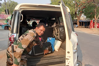 Vehicle checking for Panchayat elections in Giridih