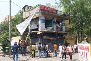 anti-encroachment drive in the Shaheen Bagh area.