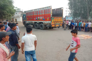 High speed truck crushed young man