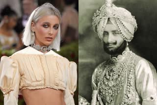 Patiala Maharaja choker  Patiala choker  Patiala choker at met gala  Patiala choker resurfaces at met gala  youtuber wears Patiala choker  patiala maharajas choker at met gala 2022  patiala necklace wore by Emma Chamberlain  American YouTuber Emma Chamberlain at met gala  പട്യാല മഹാരാജാവിന്‍റെ വജ്ര നെക്‌ലെസ്  പട്യാല നെക്‌ലെസ് മെറ്റ് ഗാല വേദിയിൽ  പട്യാല മഹാരാജാവ് നെക്‌ലേസ് അണിഞ്ഞ് എമ്മ  എമ്മ ചേംബർലെയിൻ മെറ്റ് ഗാല ലുക്ക്  എമ്മ ചേംബർലെയ്‌ൻ മെറ്റ് ഗാല നെക്‌ലെസ്  എമ്മ ചേംബർലെയിൻ ഡയമണ്ട് ചോക്കർ  അമേരിക്കൻ യൂട്യൂബർ എമ്മ ചേംബർലെയിൻ  മെറ്റ് ഗാല 2022