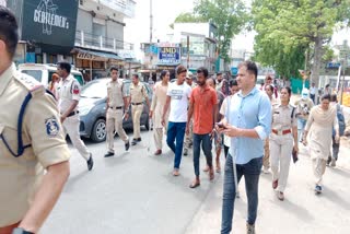 Kanker Police took out procession of accused