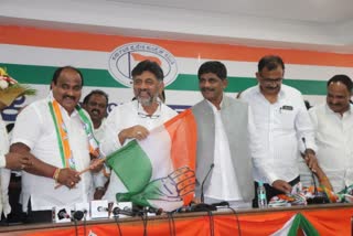 Channapatna bjp and jds activists joined congress party today in Bangalore