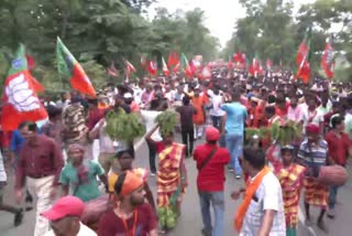 प बंगाल भाजपा का विरोध मार्च