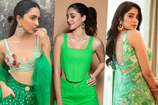 kaira ananya janhvi in green