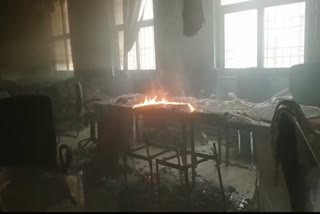 GNM कॉलेज के छात्रावास में लगी आग