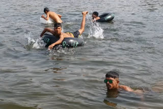 Narmada river Jabalpur people risking their lives