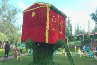 15-foot high tree-house made of roses, a big draw in Udhagamandalam
