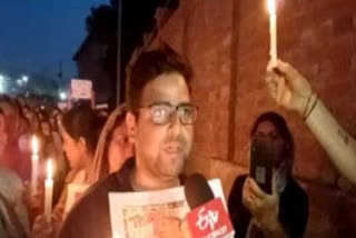 Candle light protest held by Kashmiri pandits at Sheikhpora, Budgam