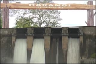 Flood scare  on Harangi reservoir banks villages