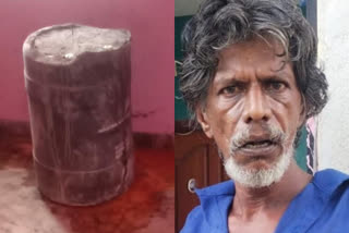 man buries mother dead body in water drum  chennai son buries mother dead body water drum  ചെന്നൈ നിലങ്കരൈ  മൃതദേഹം വീപ്പയിലാക്കി കോണ്‍ഗ്രീറ്റിട്ടു