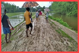 poor conditions of a road at Rangapara in Sonitpur