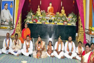 Fourteen people convert to Buddhism in Chamarajanagar