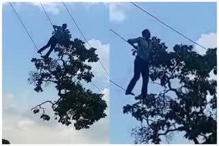 Life hanging in the middle of the air, could have died in restoring electrical service