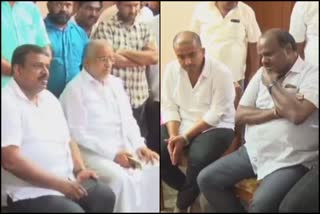 HDK visit the G T Devegowda house