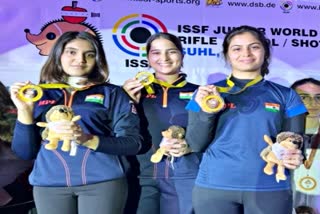 Suhal Junior World Cup  shooting  sports news  sports news in hindi  gold medal  win  Suhal  आईएसएसएफ जूनियर विश्व कप  मनु भाकर  इशा सिंह  निशानेबाजी  स्वर्ण पदक  राइफल थ्री पोजीशन  मिश्रित टीम स्पर्धा
