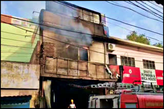 fire broke out in paint shop at Jagadhri