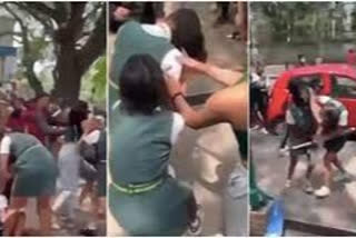 Bengaluru girls fighting on street in school uniform goes viral