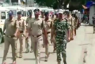 Flag march in Tanakpur