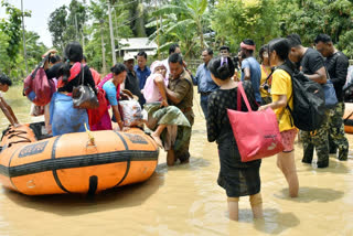 Landslide wrecks havoc in Assam  Assam flood  Assam flood update  Assam landslide death rate  Assam travel update  അസമില്‍ പ്രകൃതിക്ഷോഭം  അസമില്‍ വെള്ളപ്പൊക്കം  അസമില്‍ മഴക്കെടുതി  മുഖ്യമന്ത്രി ഹിമന്ത ബിശ്വ ശർമ്മ  Assam flood news