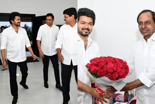 இளைய தளபதி விஜய் தெலங்கானா முதலமைச்சர் கே சந்திரசேகர் ராவை அவரது அரசு இல்லத்தில் சந்தித்தார்.