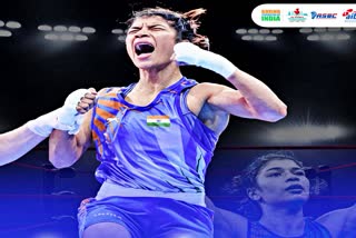 भारतीय मुक्केबाज निकहत जरीन  थाईलैंड की जिटपोंग जुटामस  Indian boxer Nikhat Zareen  मुक्केबाज निकहत जरीन  महिला बॉक्सर  निकहत जरीन बनी विश्व चैंपियन  थाईलैंड की मुक्केबाज को हरा जीता गोल्ड  निकहत जरीन ने जीता गोल्ड  खेल समाचार  महिला विश्व मुक्केबाजी चैंपियनशिप  sports news  Nikhat Zareen won gold  Boxer Nikhat Zareen  female boxer  Nikhat Zareen became world champion