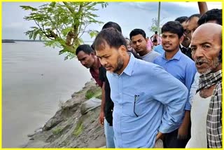Akhil Gogoi visited Beki river erosion area