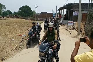 CRPF Bike patrolling in Palamu