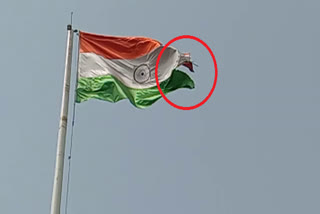 Torn tricolor waving in Jaspur