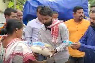 organization extends helping hand to flood affected people in raha