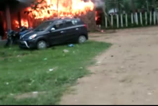 Tension has gripped Batadrava area of Central Assam's Nagaon district on Saturday after an irate mob set on fire the police station injuring several persons including two policemen.