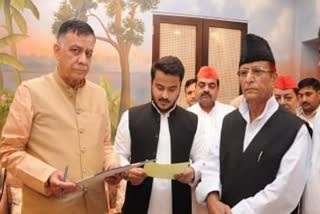 SP leaders Azam Khan and Abdullah Azam Khan take oath as MLAs