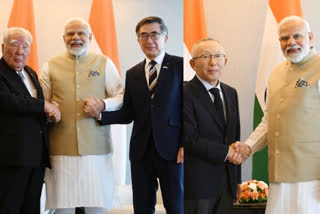 Prime Minister Narendra Modi on Monday met the CEO of Japanese clothing brand Uniqlo, Suzuki Motor Corporation Advisor Osamu Suzuki and Softbank Corporation founder and CEO Masayoshi Son in Japan