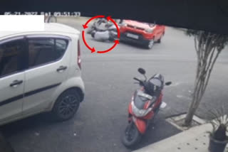 Bengaluru bike accident CCTV footage