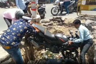 Biker Injured in Ajmer