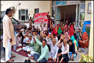 Sarva Karmachari Sangh strike in bhiwani