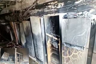 fire broke out in electronic shop in Bhiwani