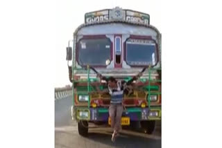 Watch video: Odisha man tied in front of truck for stealing mobile phone