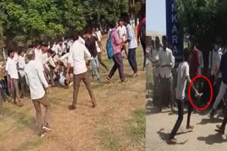 Students fighting with knives
