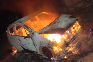 Car fire in Jaipur