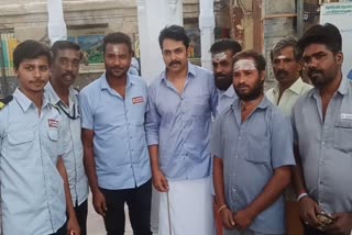 karthi visits palani temple  karthi birthday latest  karthi sardar movie  karthi at palani  കാര്‍ത്തി പഴനിയില്‍  കാര്‍ത്തി പഴനി ക്ഷേത്ര ദര്‍ശനം  നടന്‍ കാര്‍ത്തി പഴനി ദർശനം നടത്തി  കാര്‍ത്തി അച്ഛനൊപ്പം പഴനിയില്‍