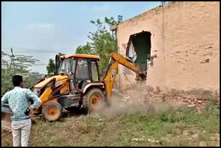 BULLDOZER DEMOLISHED ILLEGAL CONSTRUCTION IN REWARI