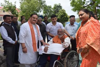 JP Nadda reached hometown Bilaspur