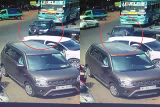 Areekode car accident cctv visuals  അരീക്കോട് വാഹനാപകടം  കാർ അപകടം സിസിടിവി ദൃശ്യങ്ങൾ  നിയന്ത്രണം വിട്ട കാർ ഇടിച്ചുതെറിപ്പിച്ചു