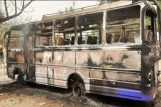 Bus set on fire in Jodhpur, police searching for culprits