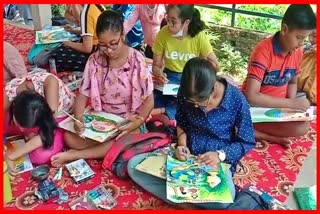 Painting competition at Assam State Zoo cum Botanical Garden in Guwahati